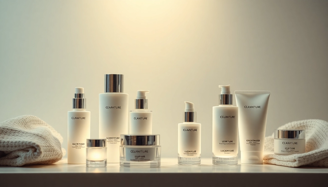 Showcase etiket skincare products arranged elegantly, enhancing luxury and quality.