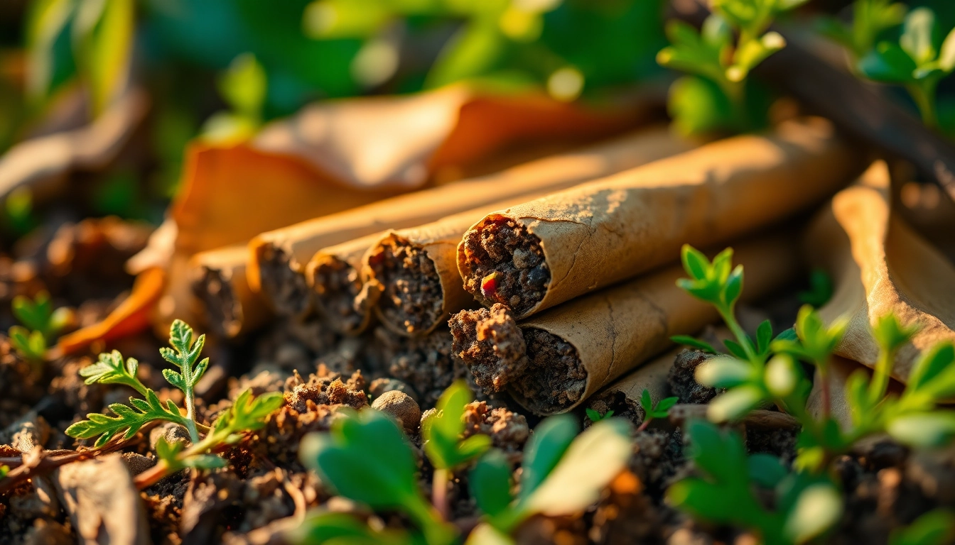 Creating a relaxing atmosphere with an Alternative Smoking Blend hand-rolled in natural surroundings.