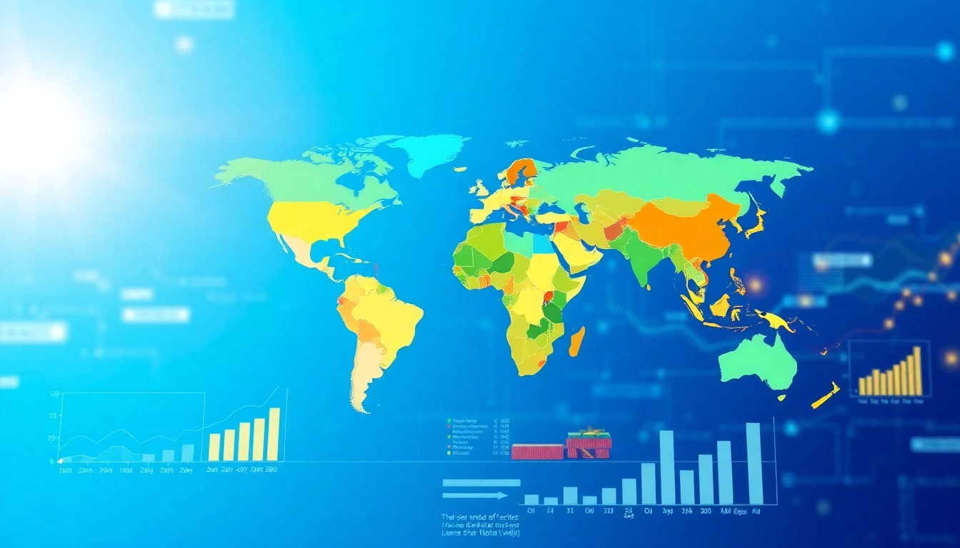 Visual representation of export tariffs showing global trade impacts on various countries.