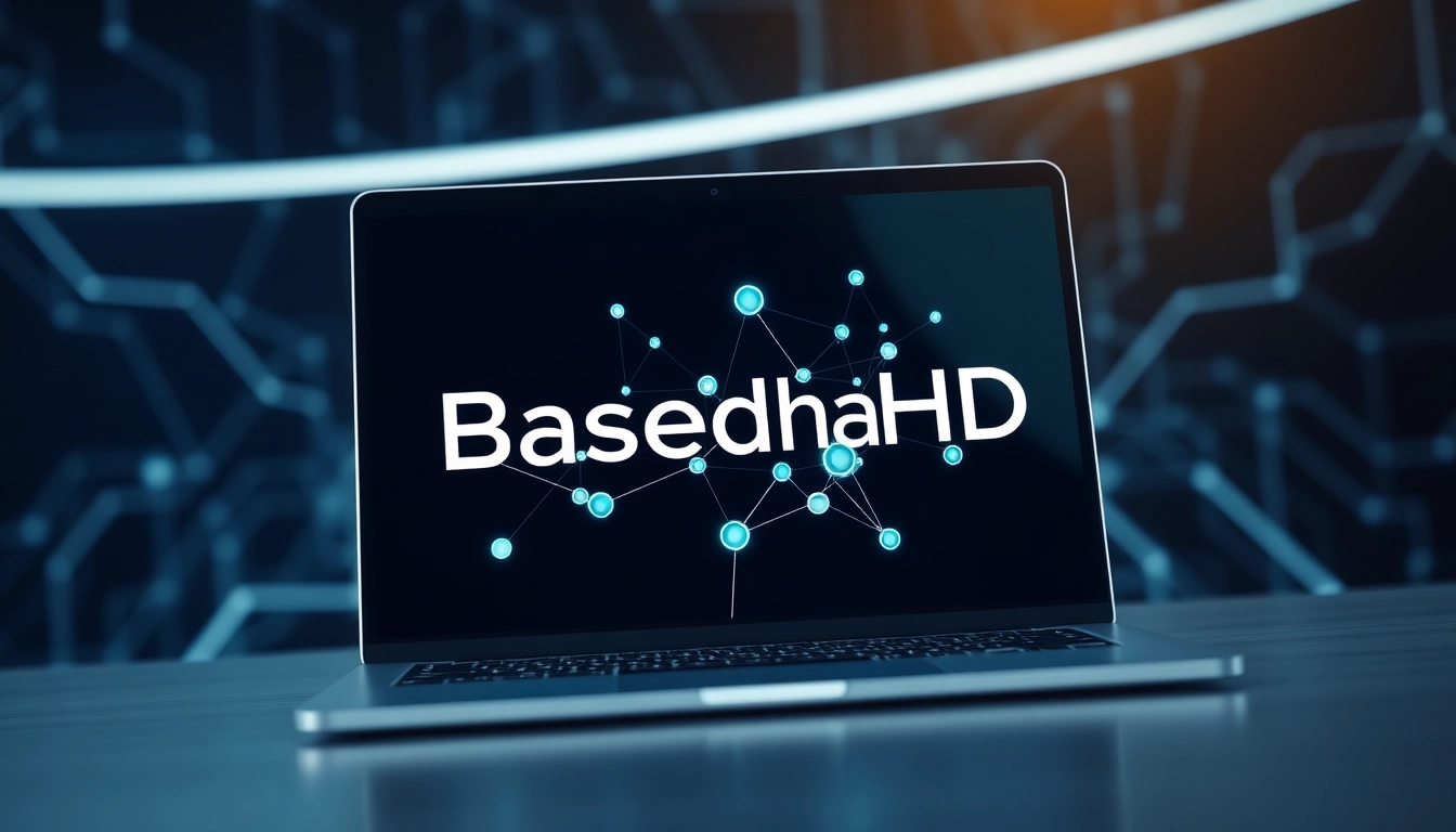 Visualize the innovative BasedChadHQ Base chain through a digital blockchain network illustration.