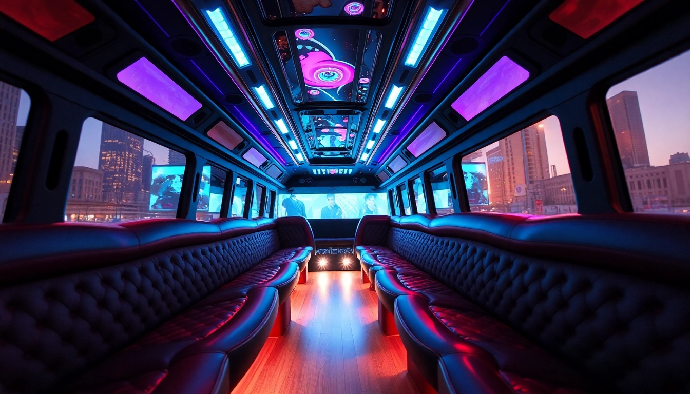 Experience the elegance of the Atlanta party bus featuring plush interiors and ambient lighting for events.