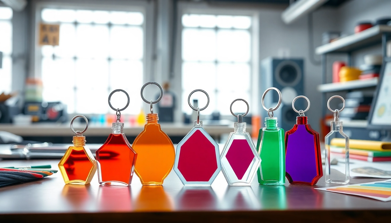 Explore various designs from an acrylic keychain manufacturer highlighting custom artistry and vibrant colors.