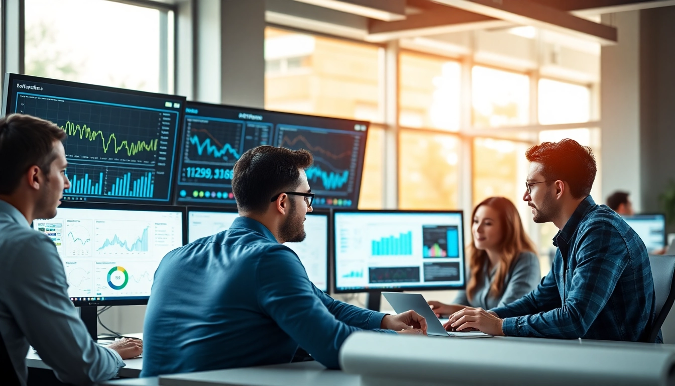 IT professionals providing managed IT support in a modern office setting.