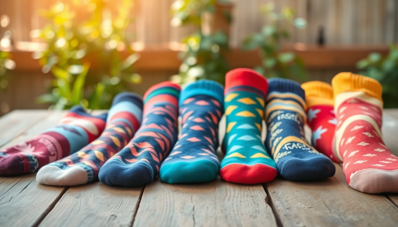 Showcasing vibrant 5 Pairs Mixed Socks arranged stylishly with unique patterns and colors.