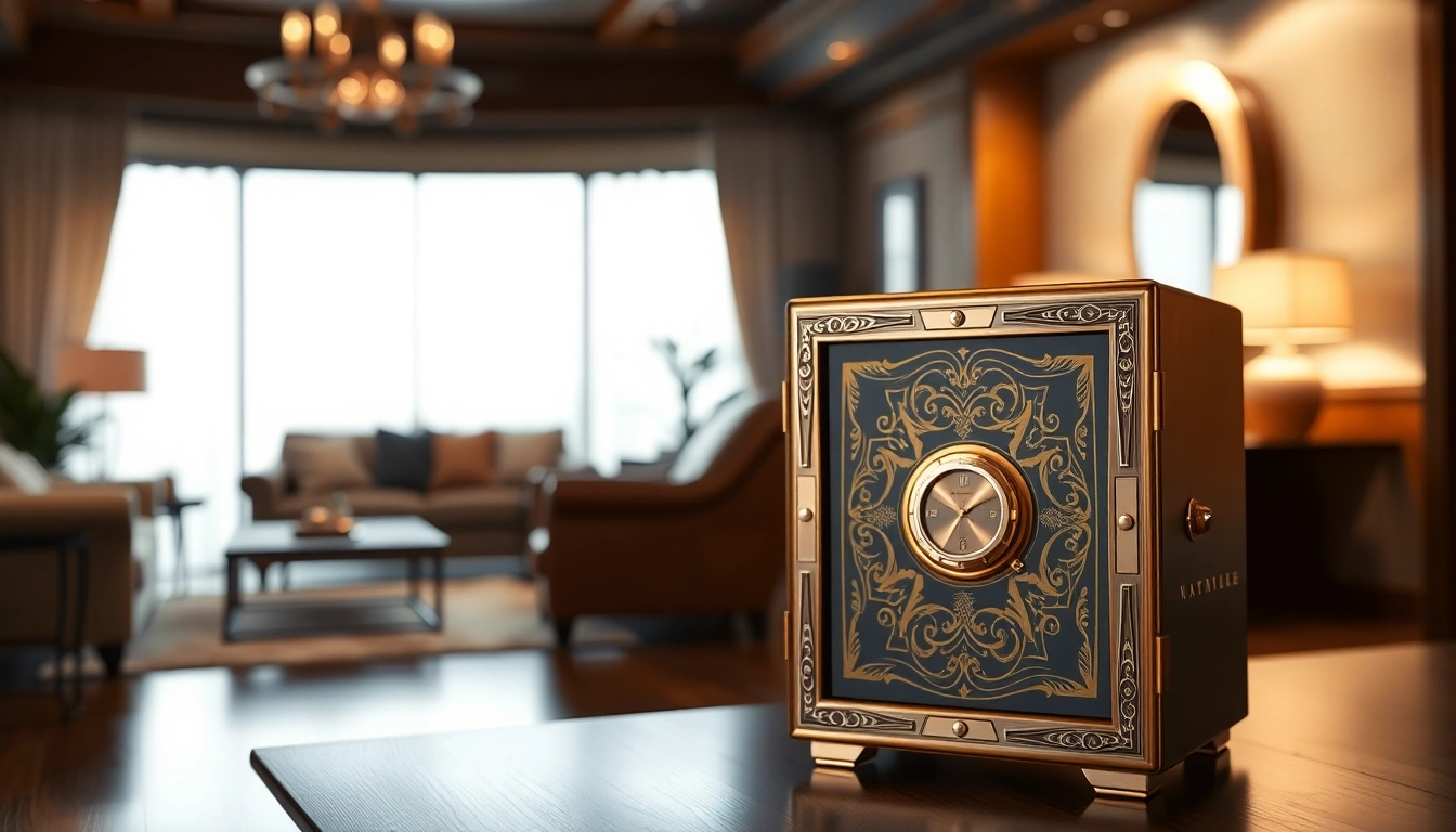 Securely displays a premium watch safe crafted for luxury storage of valuable timepieces.