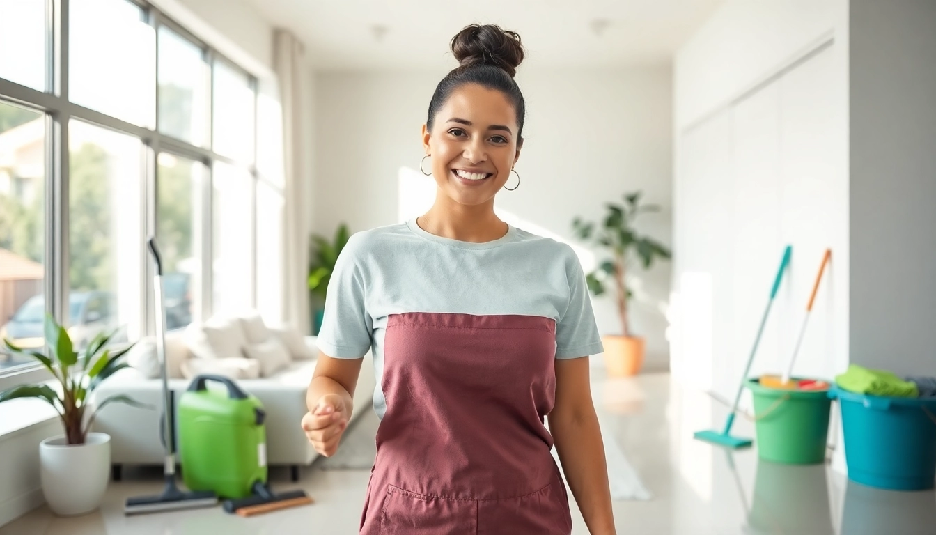 Bond cleaning Brisbane service with a professional cleaner in an immaculate apartment.