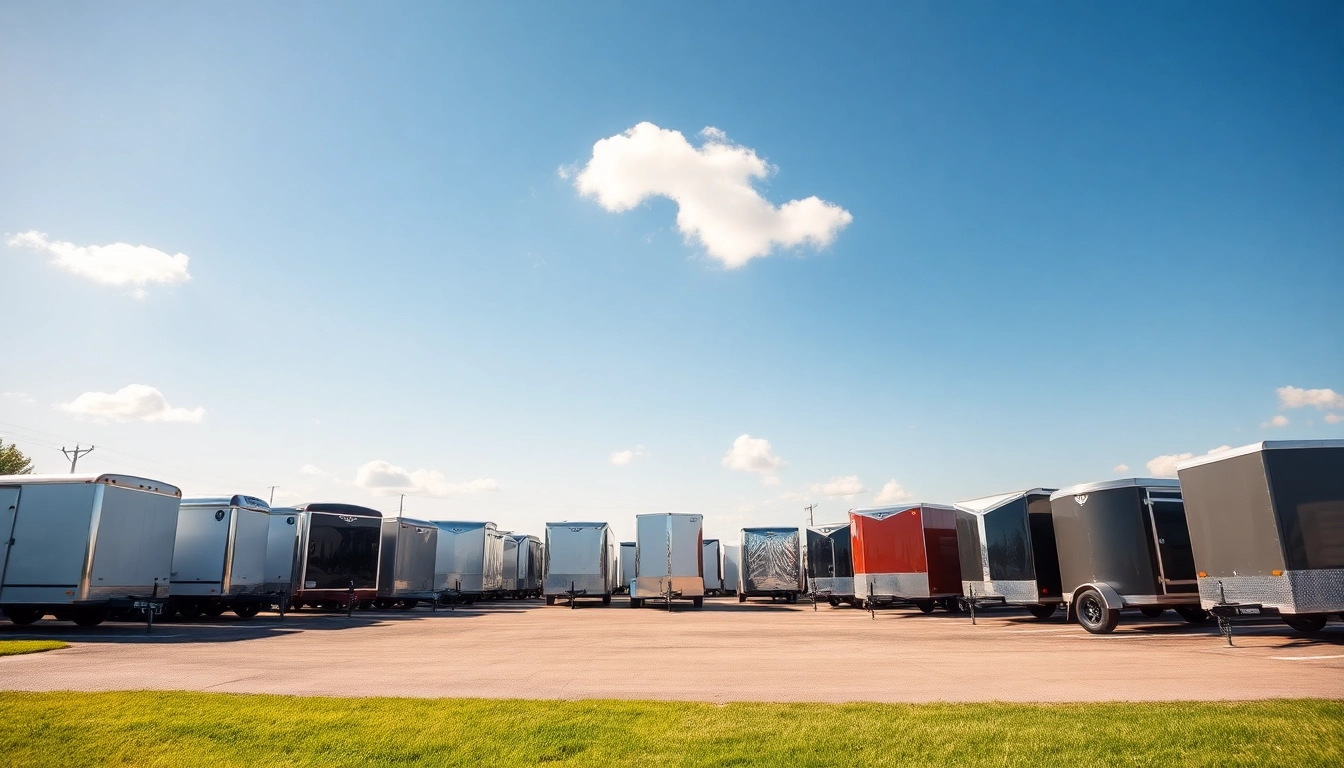 View of various trailers near me showcasing extensive inventory options outdoors.