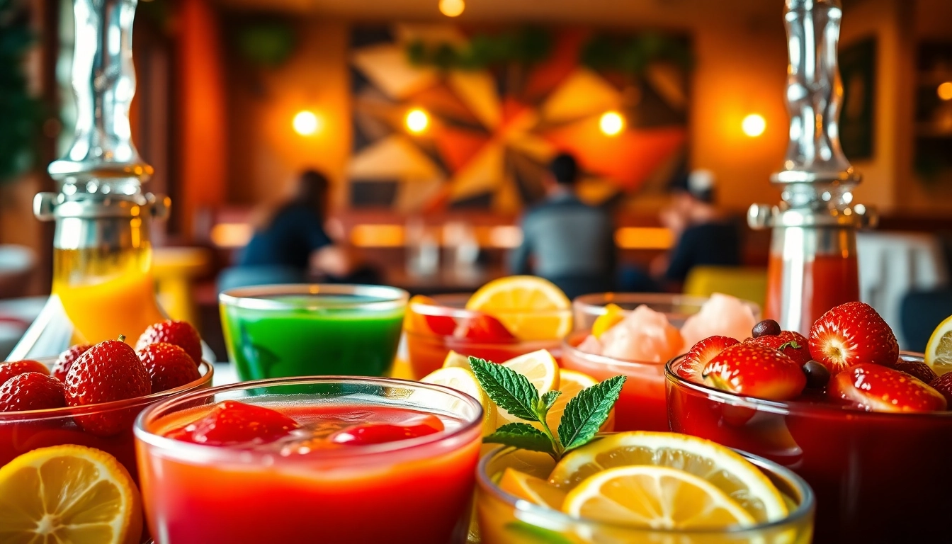 Enticing shisha hookah flavors in vibrant bowls highlighting fresh fruit aromas.